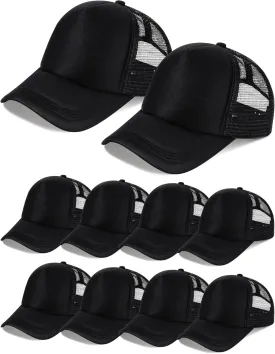 10 Pcs Sublimation Blank Trucker Hats Bulk Mesh Baseball Cap Polyester Mesh Trucker Hat for Men and Women