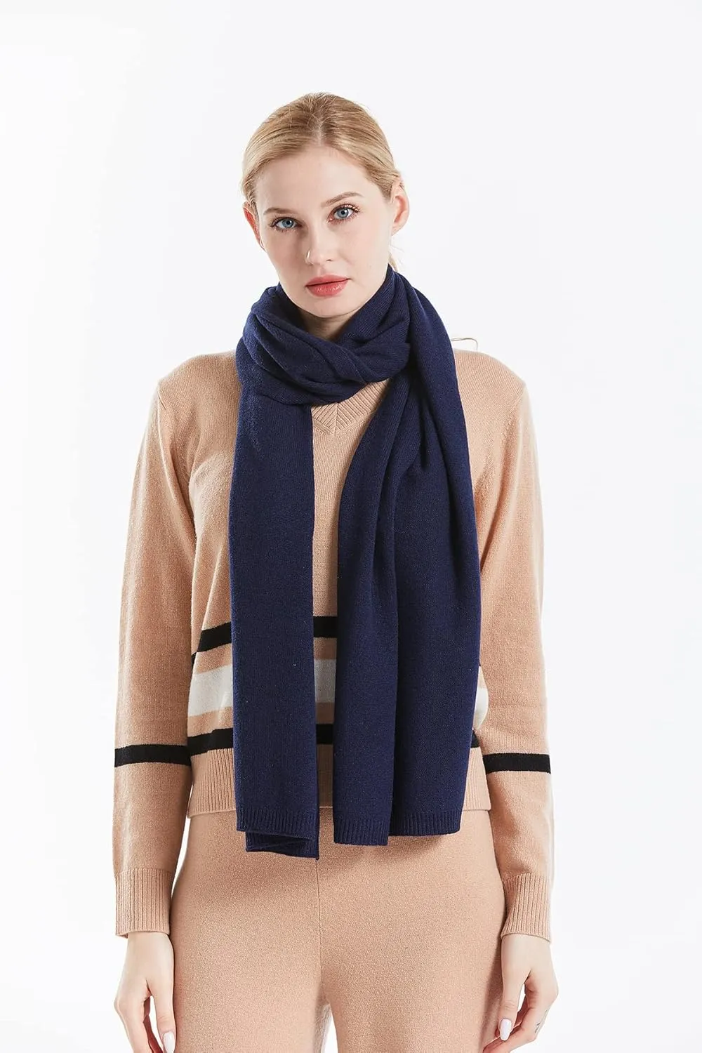 100% Pure cashmere knitted scarf winter warm shawl wrap