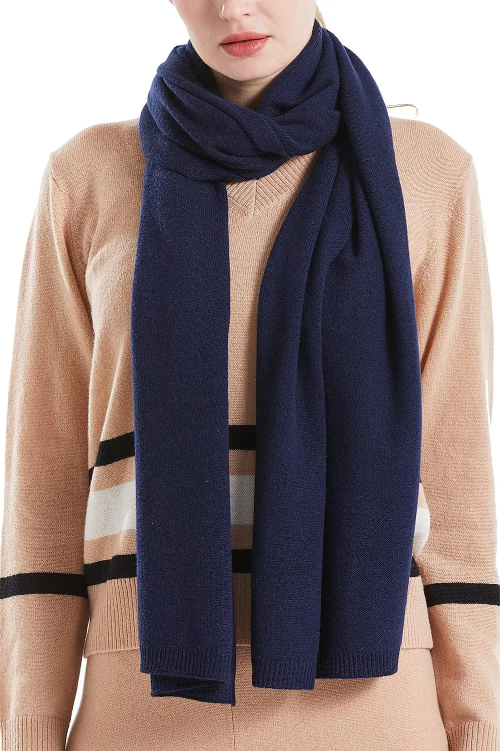 100% Pure cashmere knitted scarf winter warm shawl wrap