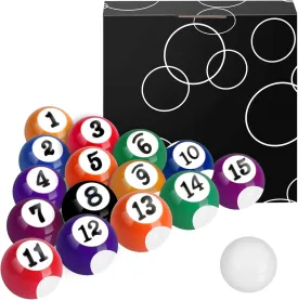 AccEncyc 2.5cm/0.98inch Mini Billiard Balls Set 16Pcs Children's Pool Balls for Kid's Table, Indoor Game Toy for Kids, Adults