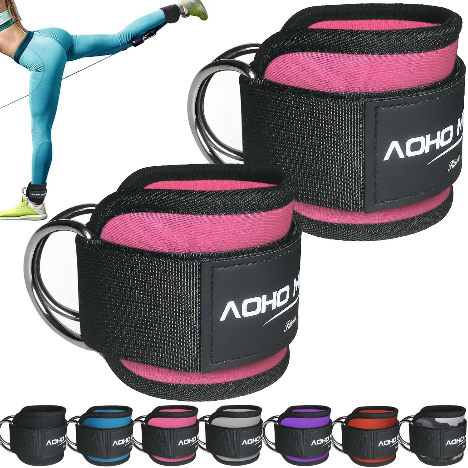 Ankle Strap for Cable Machine Attachments, Gym Accessories for Women and Men, Neoprene Ankle Cuffs for glute Kickback, Leg Workouts ande Booty Hip Abductors Exercise