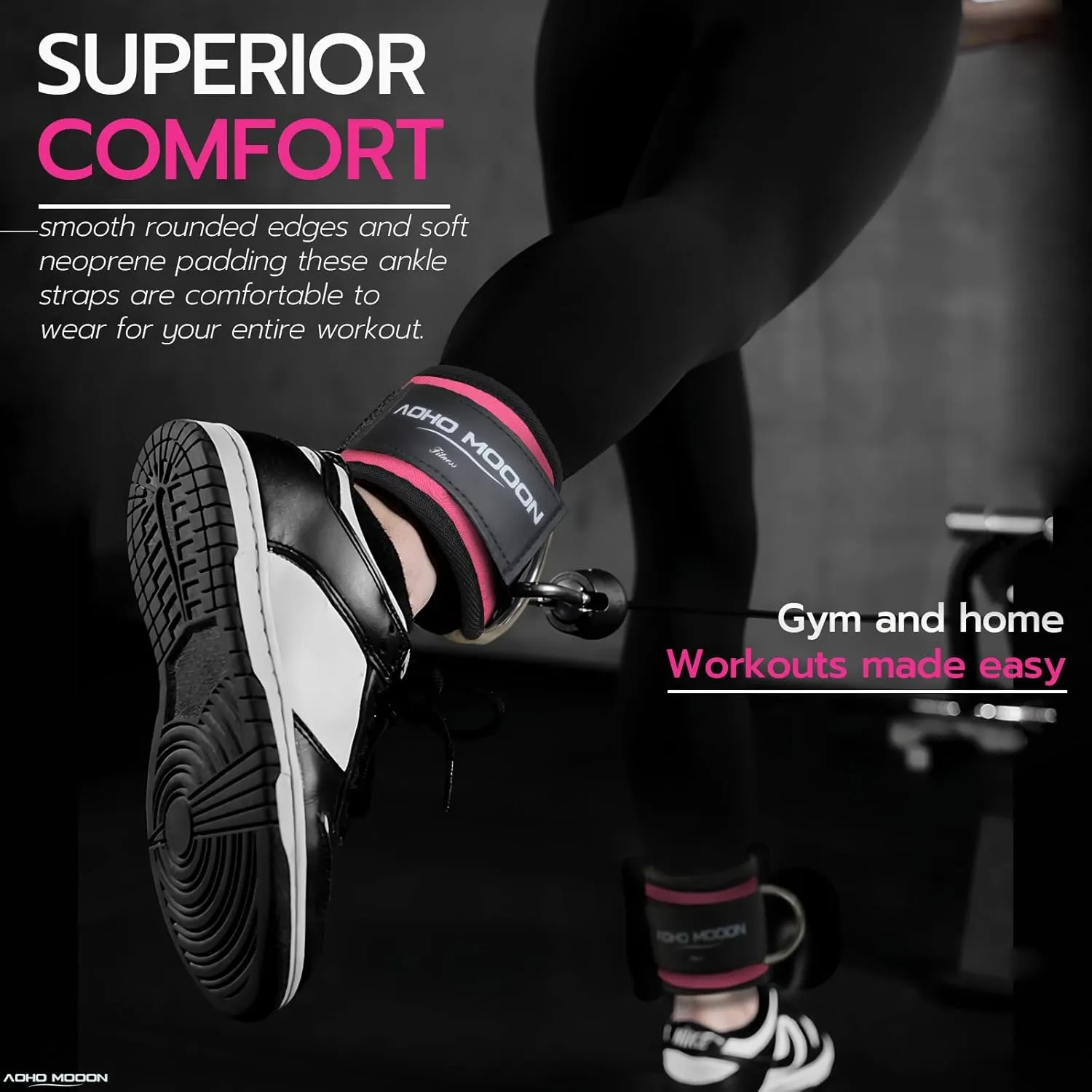 Ankle Strap for Cable Machine Attachments, Gym Accessories for Women and Men, Neoprene Ankle Cuffs for glute Kickback, Leg Workouts ande Booty Hip Abductors Exercise