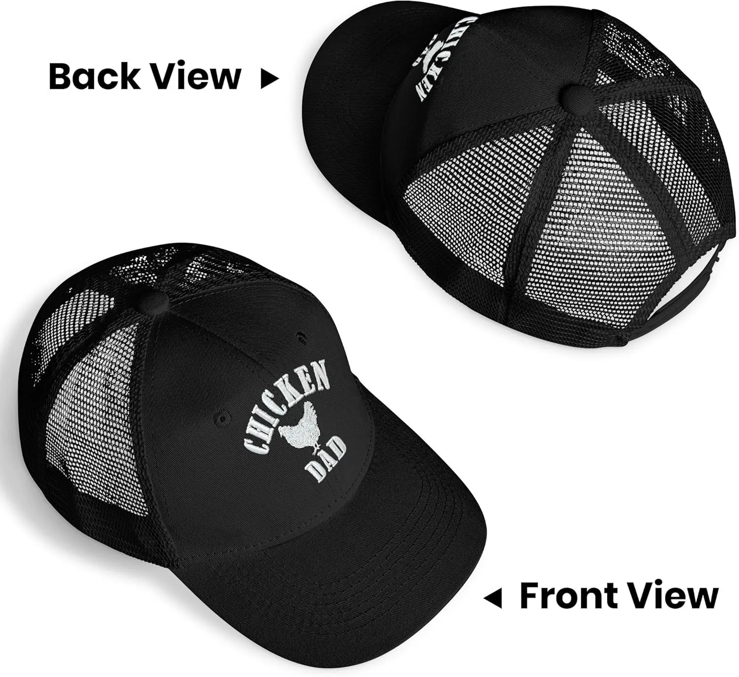 Baseball Caps Embroidered Adjustable Mesh Dad Hat Black Trucker Hats for Men and Women