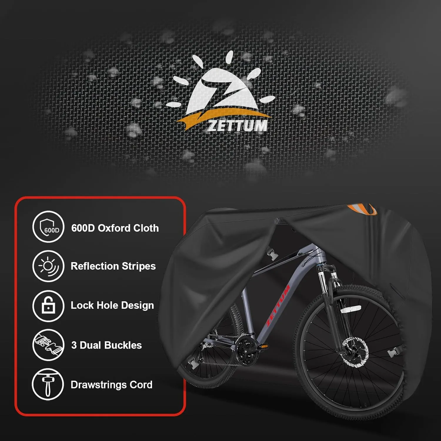 Bike Cover for 1 Bike - Outdoor Bike Cover for Stationary 1 Bike Waterproof & Heavy Duty, 600D Bicycle Cover for Single eBike, Mountain Bike, Road Bike, Hybrid Bike, Beach Cruiser Bike Storage