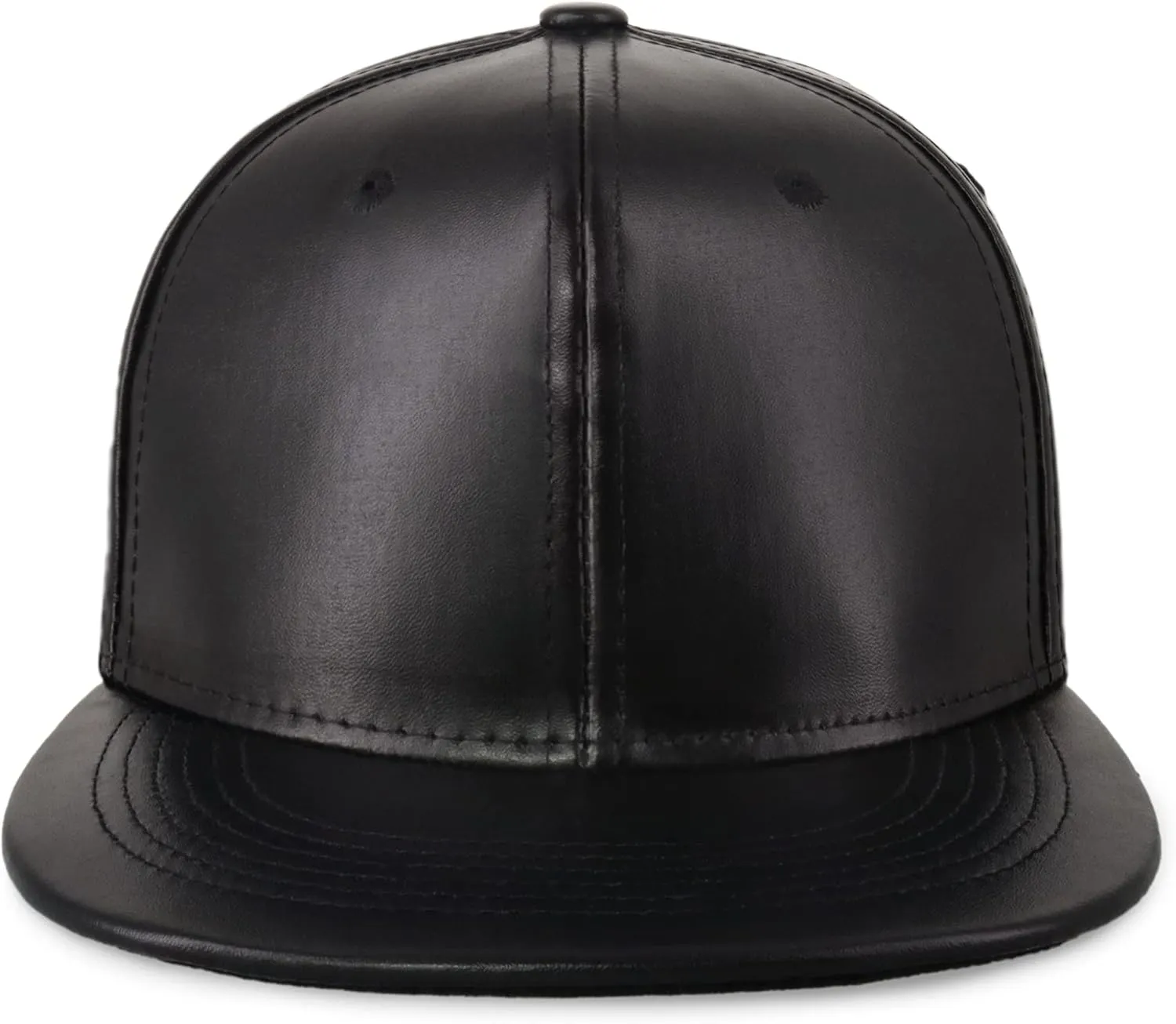 CHOK.LIDS PU Leather Flat Brim Hats for Men Women Hip Hop Baseball Snapback Blank Hats Solid Panther Black Fitted caps