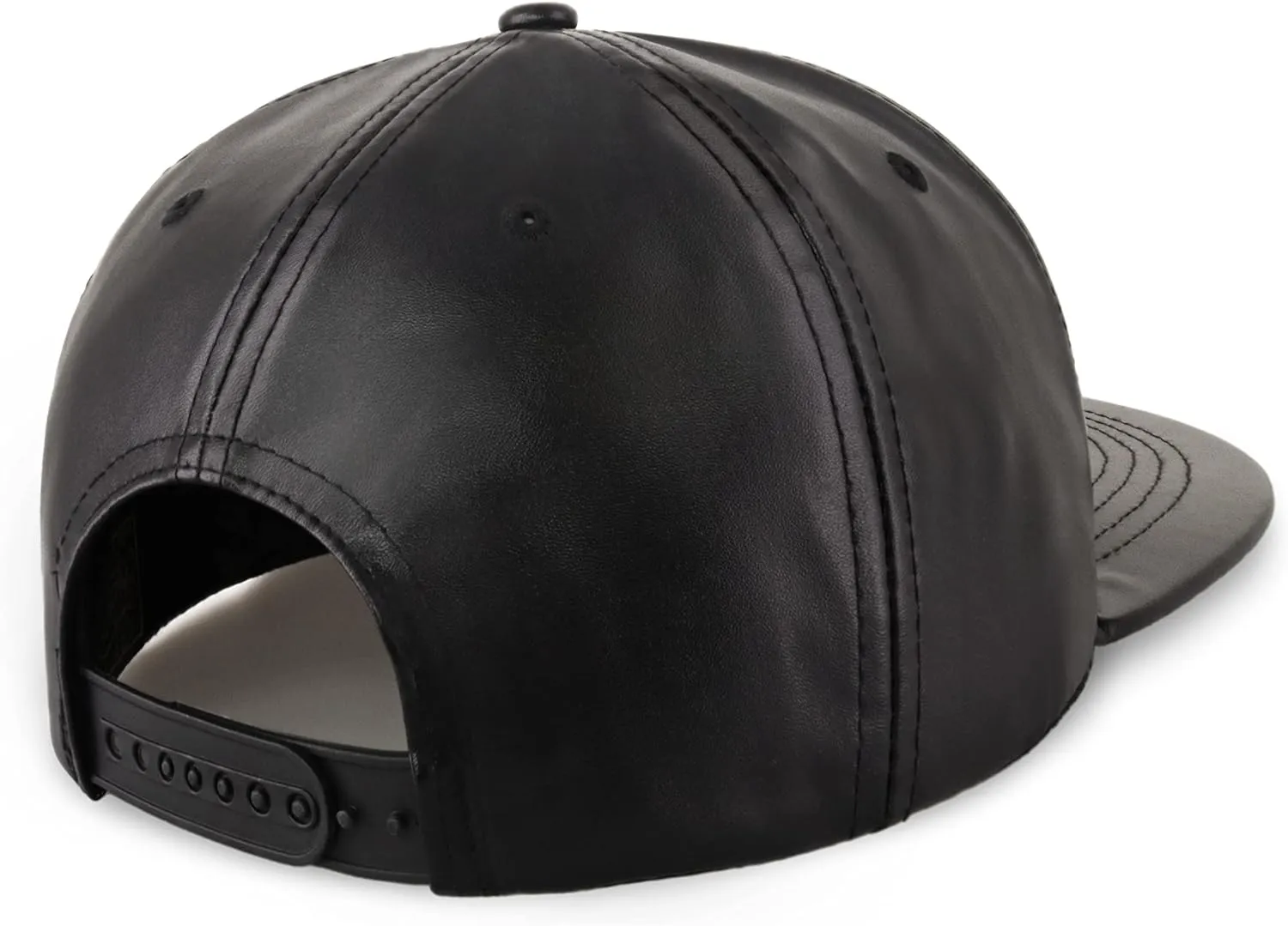 CHOK.LIDS PU Leather Flat Brim Hats for Men Women Hip Hop Baseball Snapback Blank Hats Solid Panther Black Fitted caps