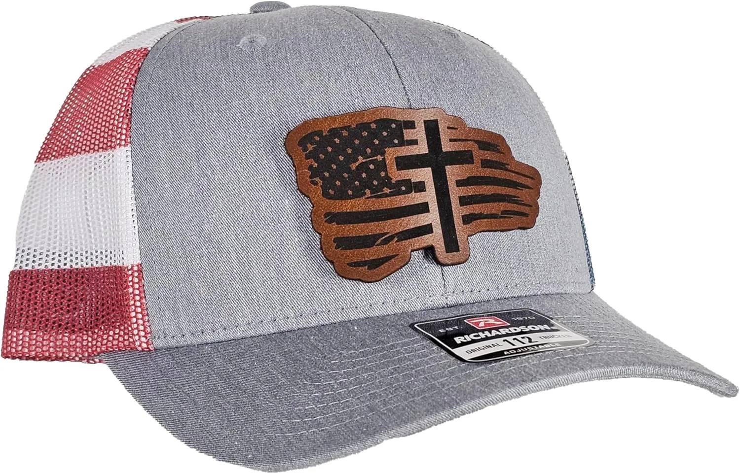 Christian Cross American Flag Richardson Unisex Snapback hat