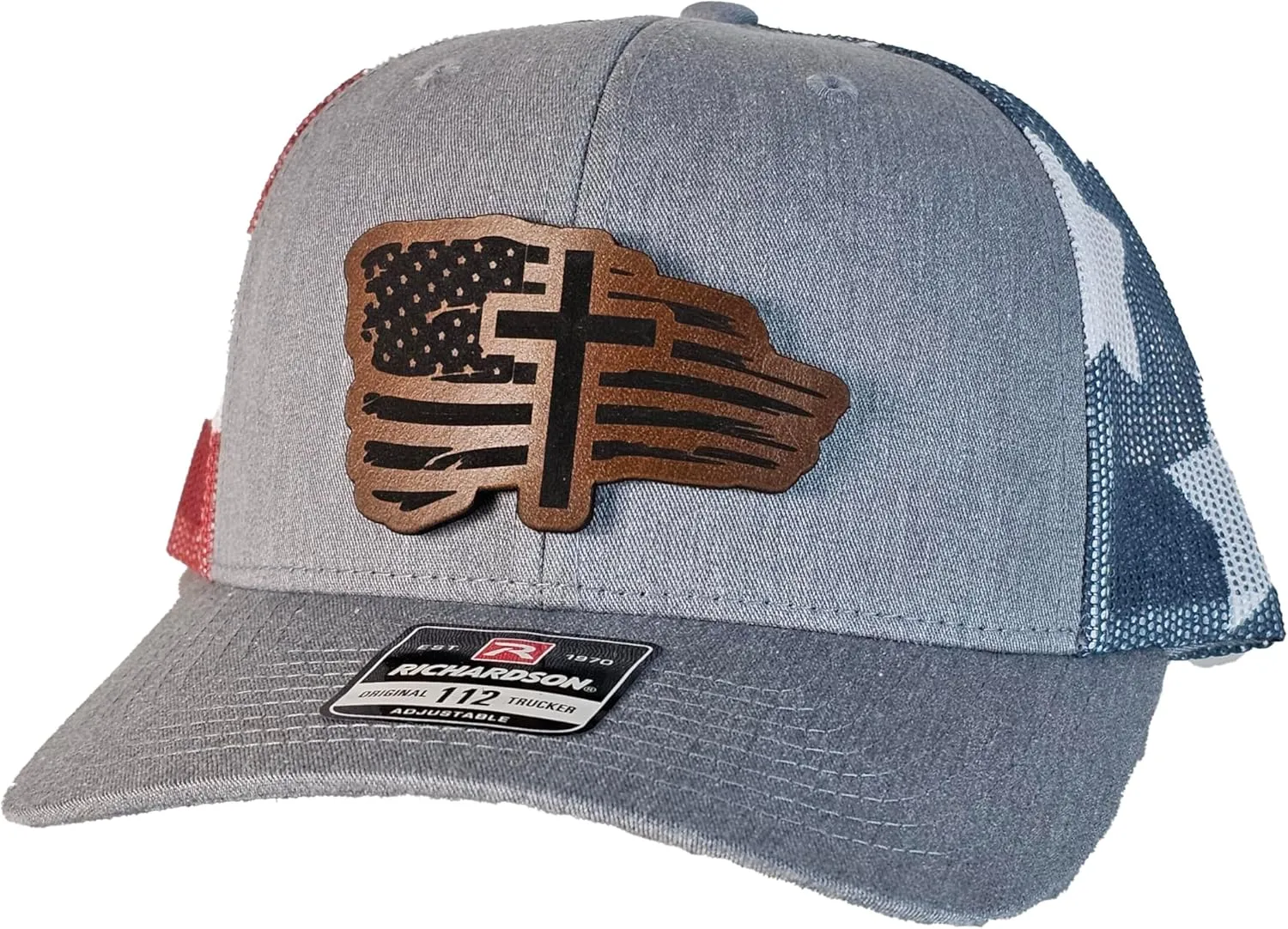 Christian Cross American Flag Richardson Unisex Snapback hat