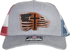 Christian Cross American Flag Richardson Unisex Snapback hat