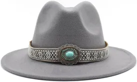 DHAEY Autumn and Winter Vintage Woolen Hat Women's New National Style Jazz Woolen Hat Europe and America Felt Hat Luopan Caps & Hats (Color : Light Grey, Size : Medium(56-58cm)) DHAEY Autumn and Winter Vintage Woolen Hat Women's New National Style Jazz Woolen Hat Europe and America Felt Hat Luopan Caps & Hats (Color : Light Grey, Size : Medium(56-58cm))
