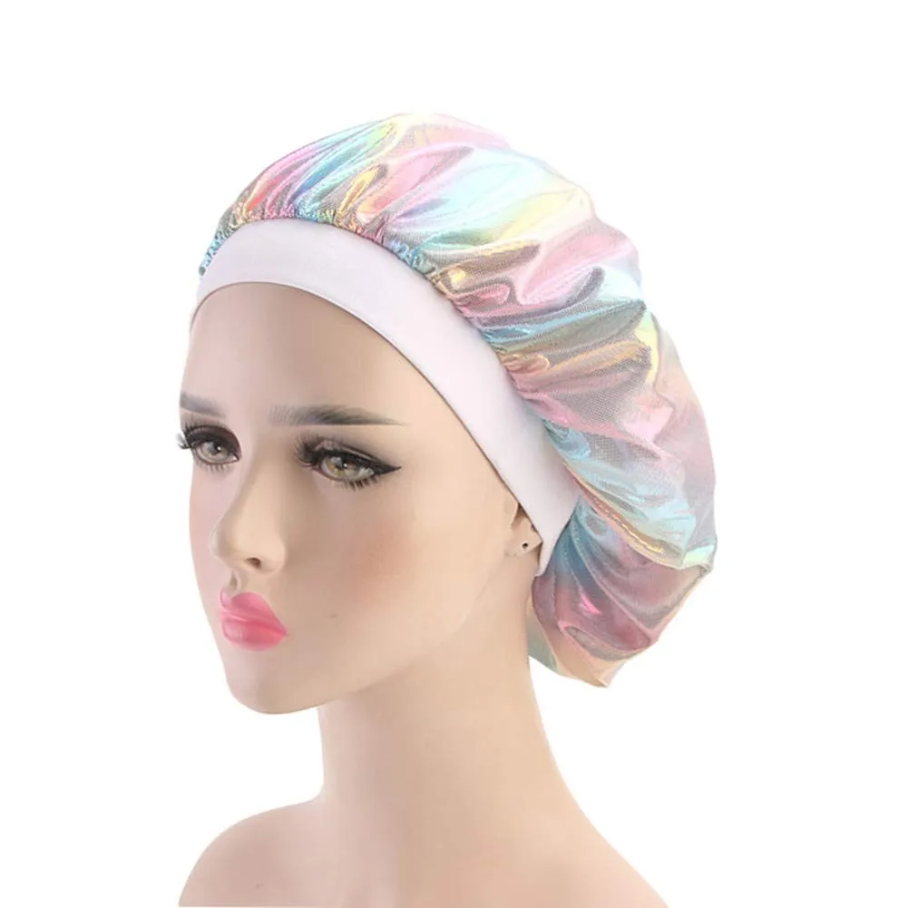 Durags and Bonnets 2pcs/Set for Men Women 360 Wave, Long Tail Silky Doo rag and Turban Sleep Cap