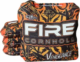 FIRE CORNHOLE | Cornhole Bags | ACL Pro Approved | Weather Resistant | Regulation Size and Weight | Vengeance Series | Set of 4 | Made in The USA