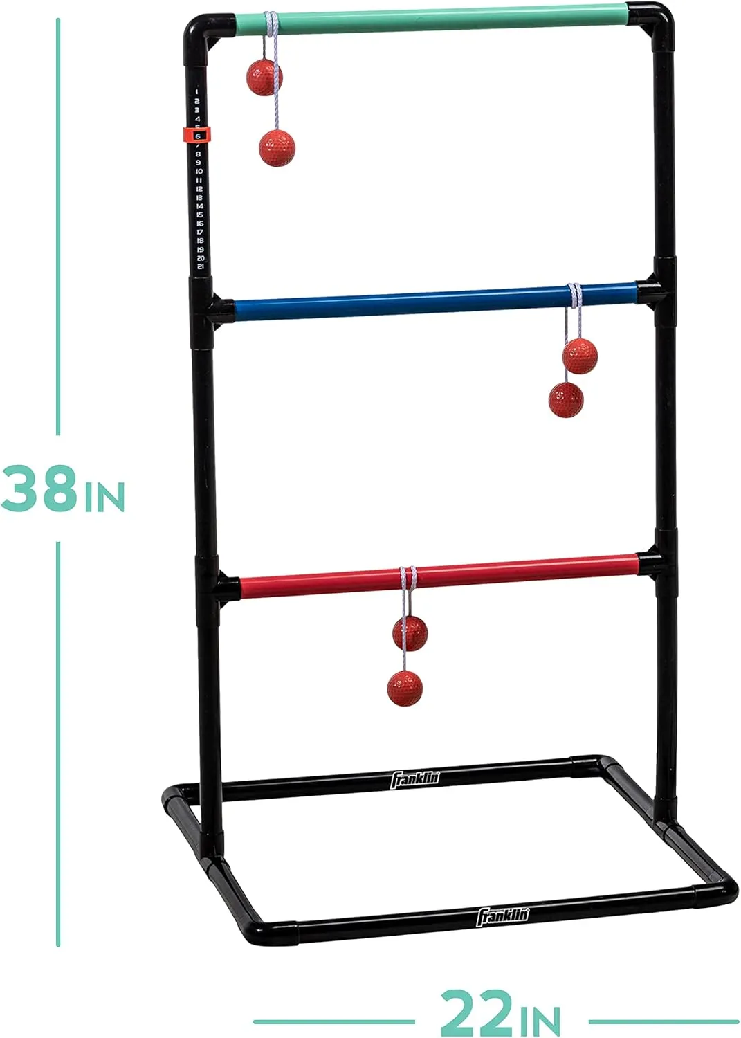 Franklin Sports Ladder Ball Set  Includes 2 Ladder Ball Targets with Weighted Bases and 6 Bolas  Ladder Golf Toss Outdoor Game For Beach or Backyard Fun  Professional, American, and Family Set Options