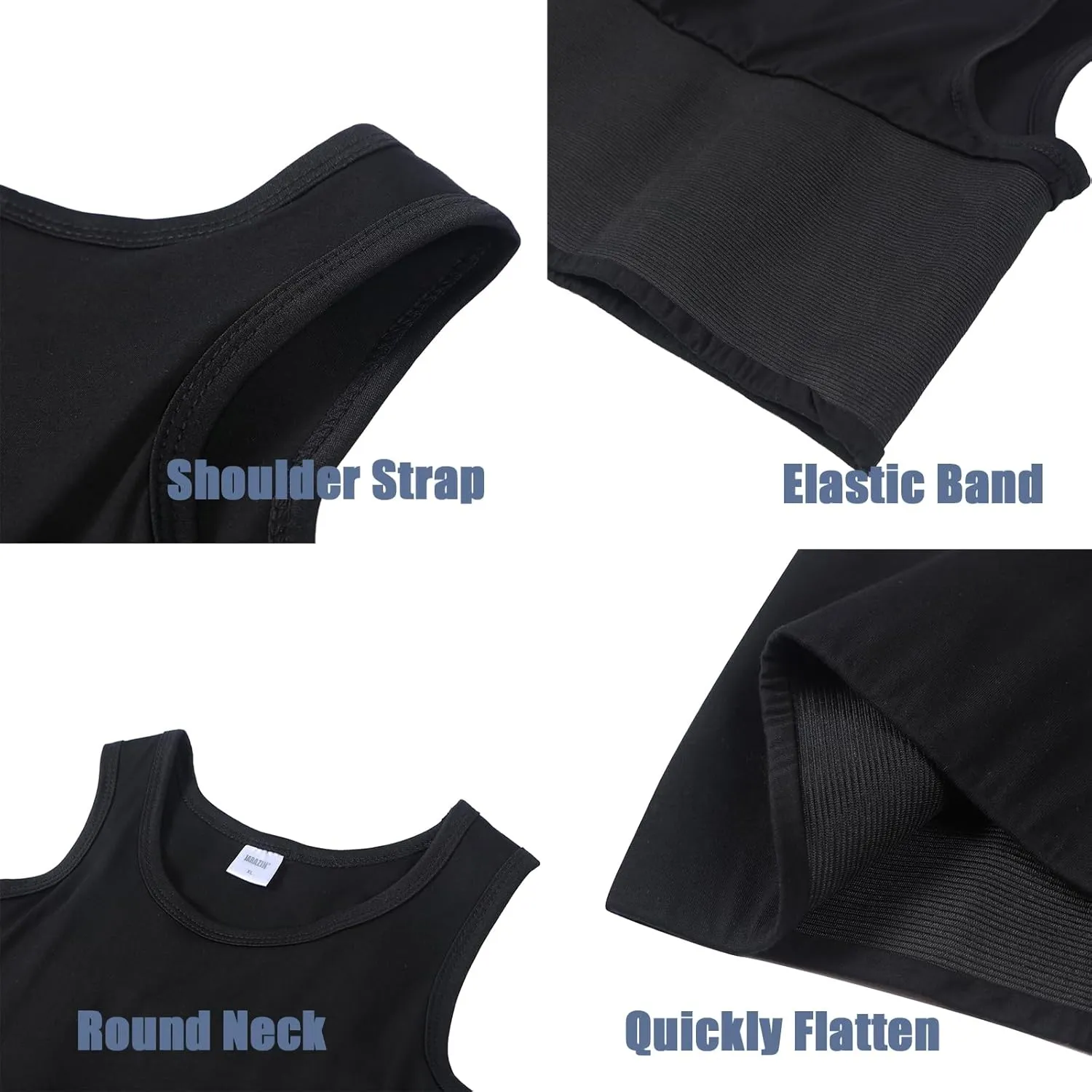 JARAZIN Women Transgender Tomboy FTM Pull On Closure Elastic Chest Binder Pullover Tank Top