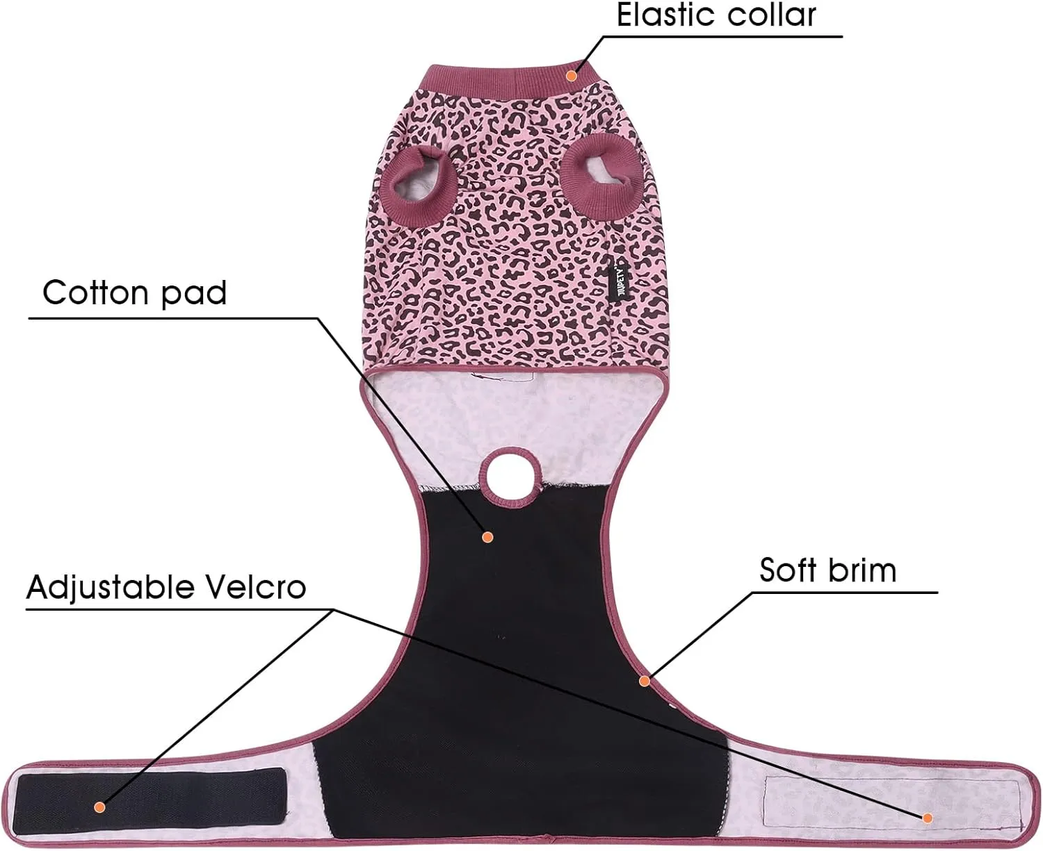 Jiupety Dog Recovery Suit Adjustable, Dogs Bodysuit for Abdominal Wound After Surgery, Substitute E-Collar, 3XL Size, Anti-Licking Surgical Dog Onesies, Pink Leopard