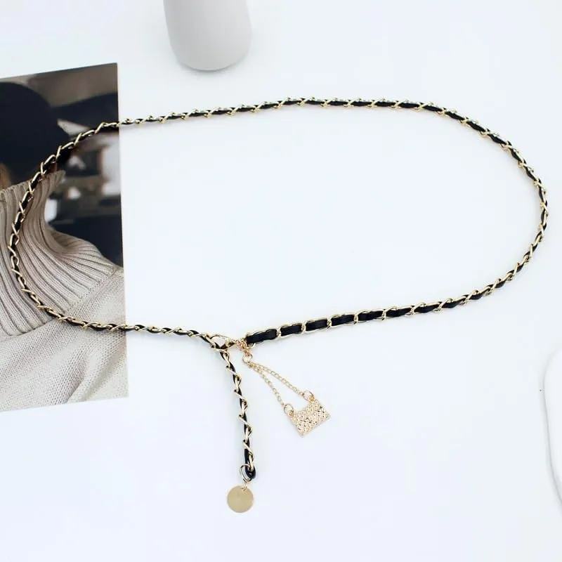 JSEIAJB Women's Dress Decoration Suit Hook Adjustment Thin Waistband Wearing A Waist Chain Waist Cinching