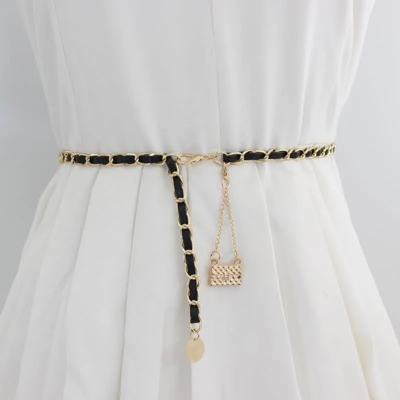 JSEIAJB Women's Dress Decoration Suit Hook Adjustment Thin Waistband Wearing A Waist Chain Waist Cinching