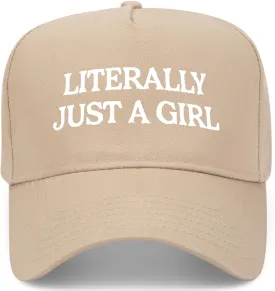 Literally Just A Girl Vintage Trucker Hat | Premium Snapback Baseball Hat for Men & Women