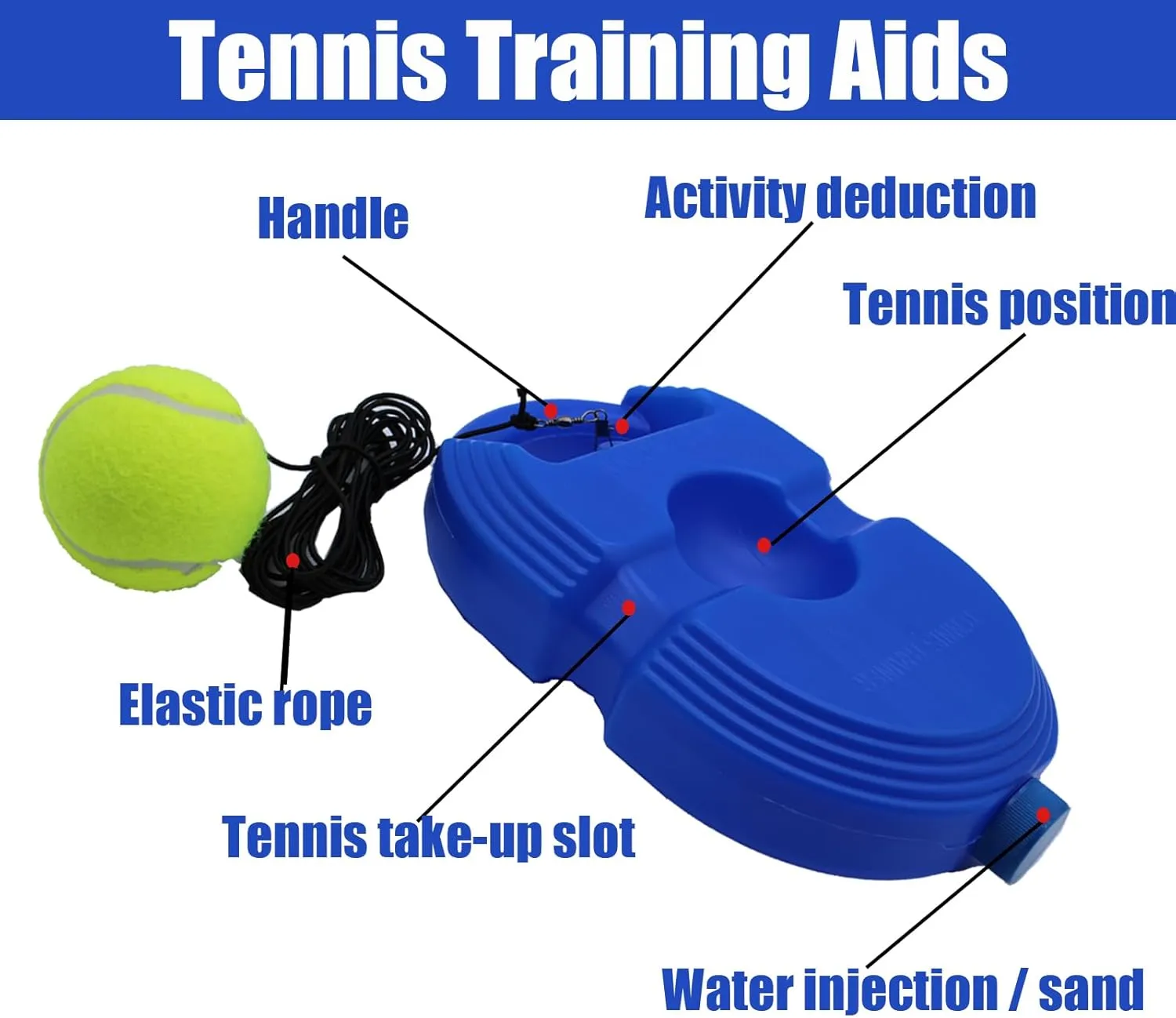Magicorange Tennis Trainer Rebound Ball with 6 String Balls, Solo Tennis Training Equipment for Self Tennis Pracitce Training for Beginner