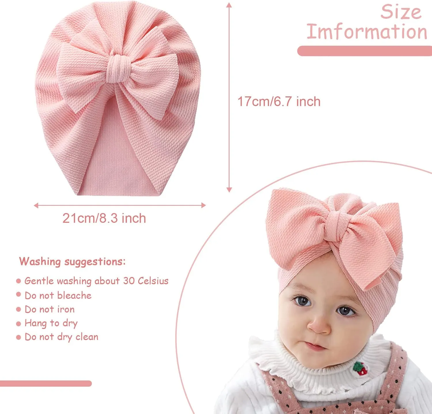 Newborn Hospital Hat Mittens Baby Beanies with Bow Knot Infant Caps Soft Cute Toddler Headwrap for Boys Girls