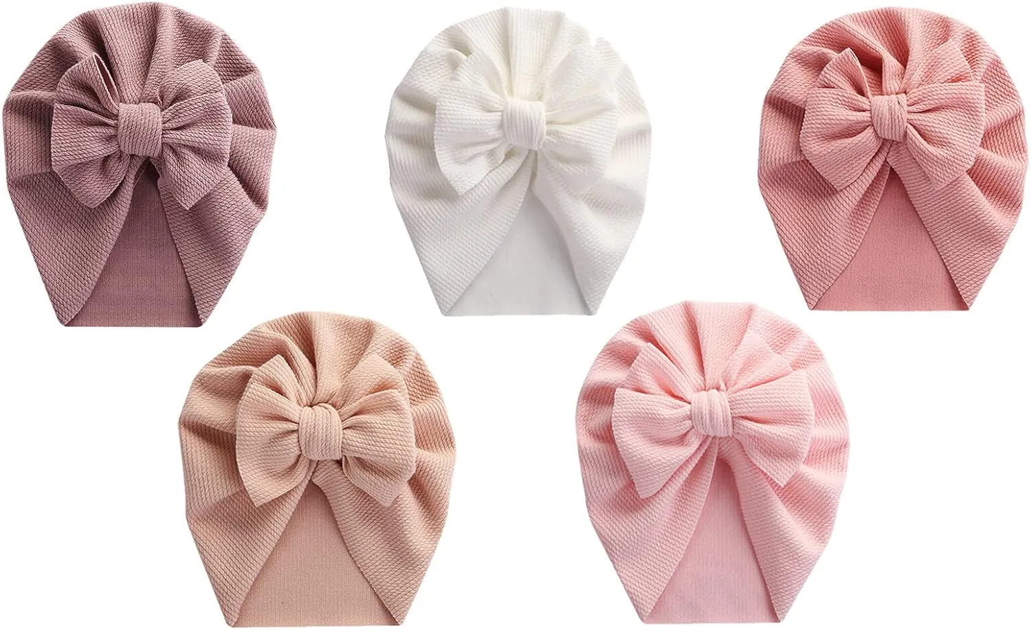 Newborn Hospital Hat Mittens Baby Beanies with Bow Knot Infant Caps Soft Cute Toddler Headwrap for Boys Girls
