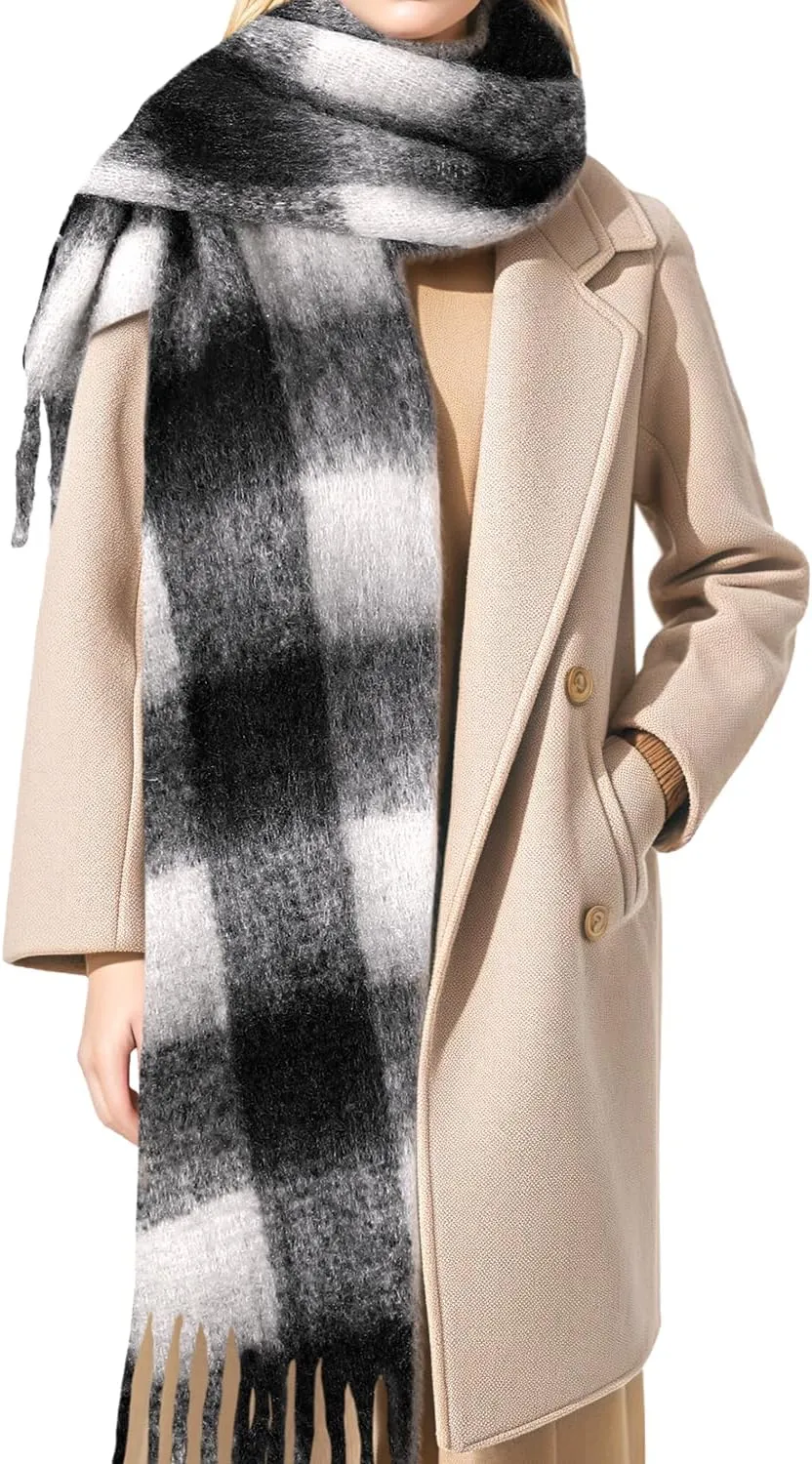 Passionbility Women's Winter Scarfs, Mohair Vintage Scarf for Women and Men, Large Chunky Scarf Cashmere Feel Blanket Wrap