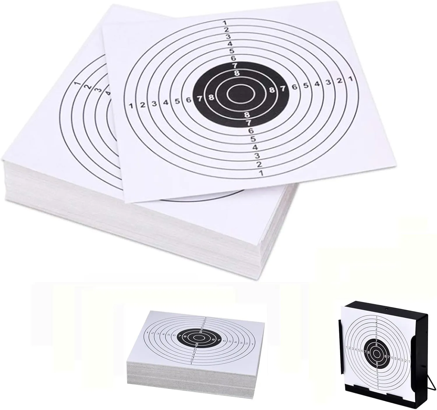 Pop Resin 100 Pack - Air Shot Paper Targets Trap Target - 5.5 by 5.5 - Fits Gamo Cone Traps and Metal Box BB Catcher Target Holder Pellet Trap for Air Rifle/Airsoft Pistol (White)