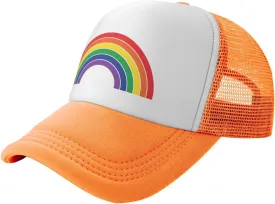 Pride Rainbow Trucker Hat for Men Women, Lesbian Gay Bisexual Transgender LGBT Baseball Cap Mesh Caps