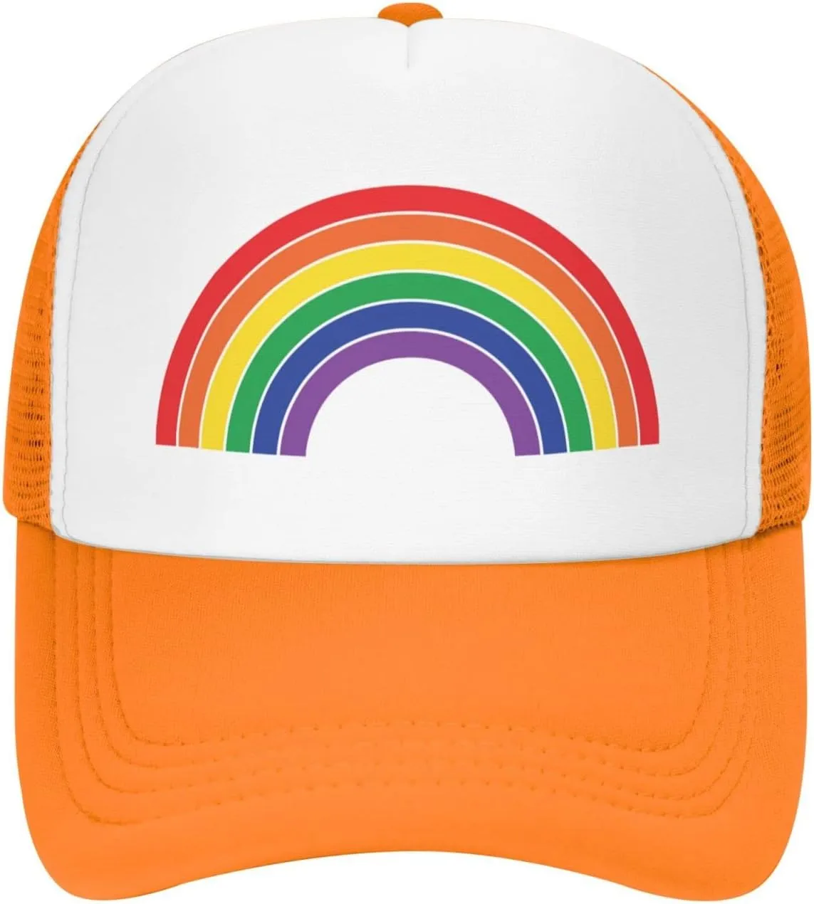 Pride Rainbow Trucker Hat for Men Women, Lesbian Gay Bisexual Transgender LGBT Baseball Cap Mesh Caps