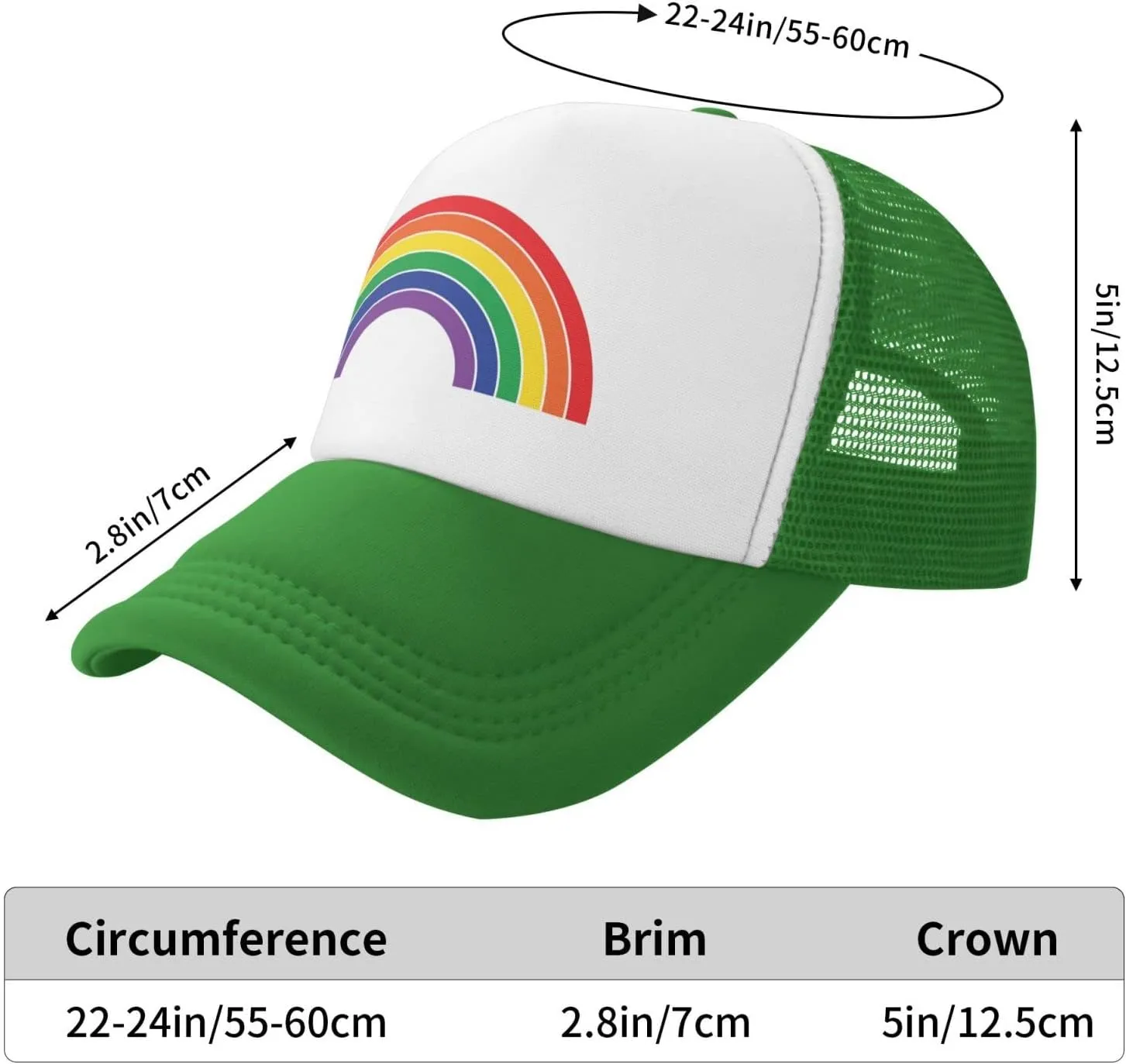 Pride Rainbow Trucker Hat for Men Women, Lesbian Gay Bisexual Transgender LGBT Baseball Cap Mesh Caps