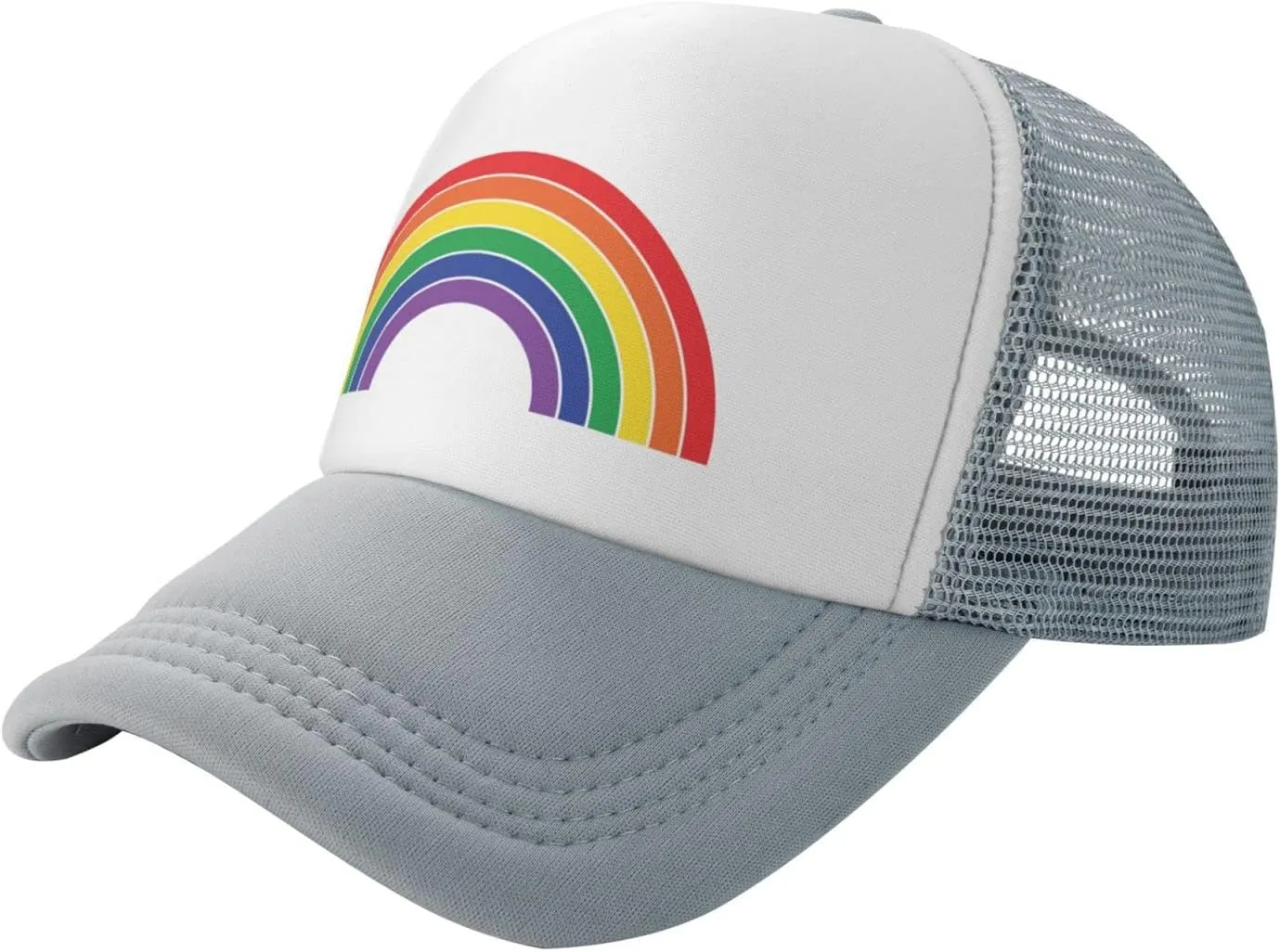 Pride Rainbow Trucker Hat for Men Women, Lesbian Gay Bisexual Transgender LGBT Baseball Cap Mesh Caps