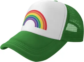 Pride Rainbow Trucker Hat for Men Women, Lesbian Gay Bisexual Transgender LGBT Baseball Cap Mesh Caps