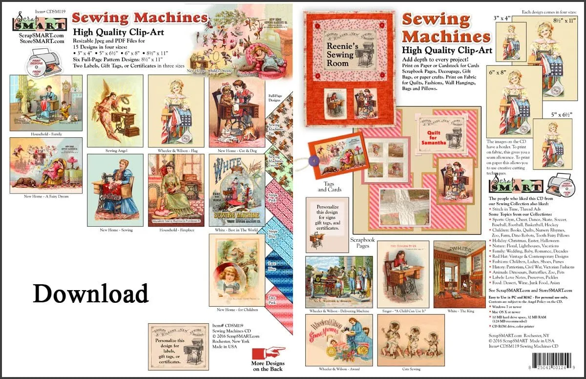 ScrapSMART - Sewing Machines Vintage Collection Software in Jpeg and PDF Files for Mac [Download]