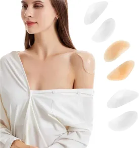 sholder pads, silicone shoulder pads for womens clothing, for office wear, gym & formal events, natural lift & posture correction, lightweight & durable for work & play(2 Transparent & 1 Skin Color)