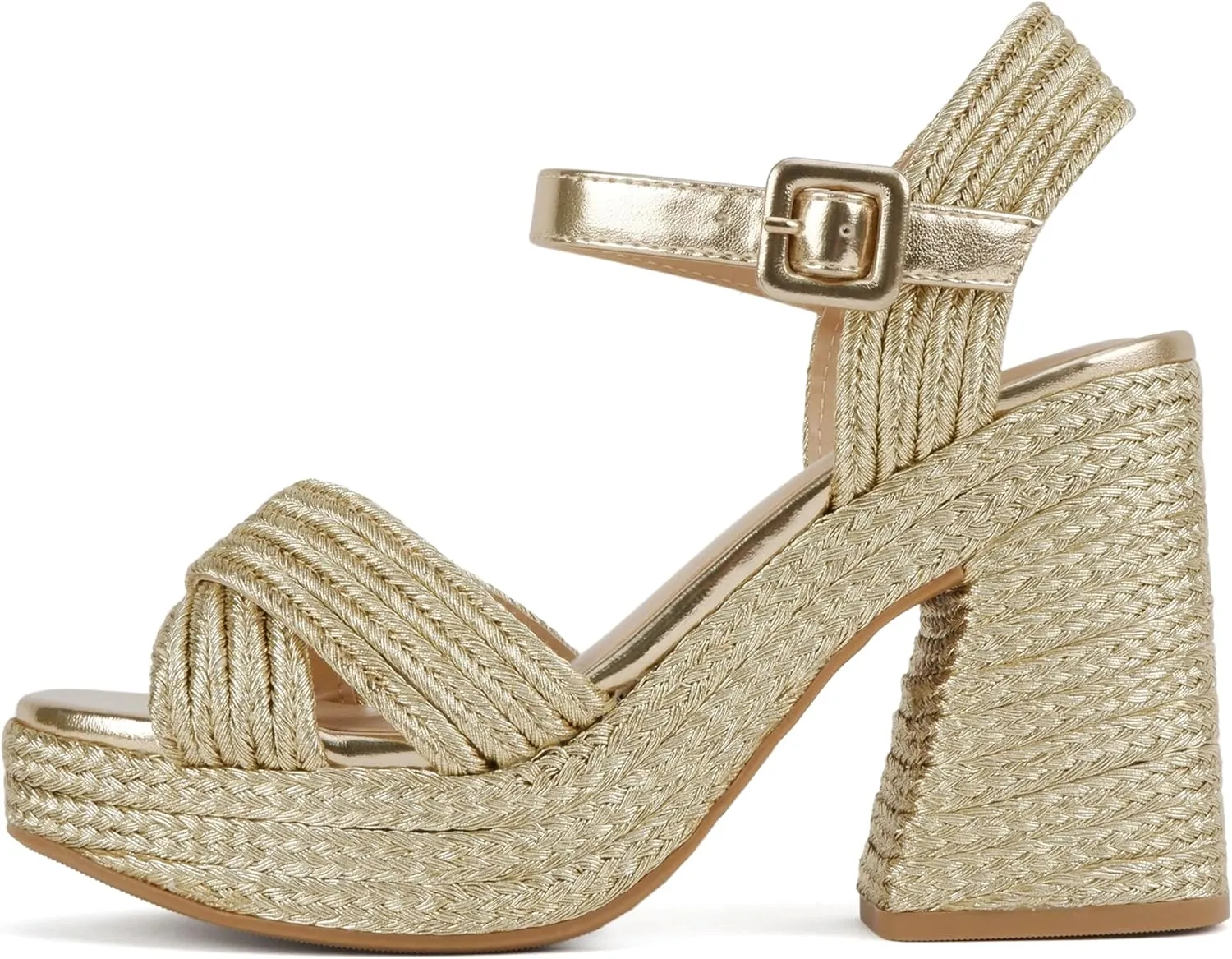 Soda Yara ~ Square Open Toe Crisscross Band Ankle Strap High Heel Sandal