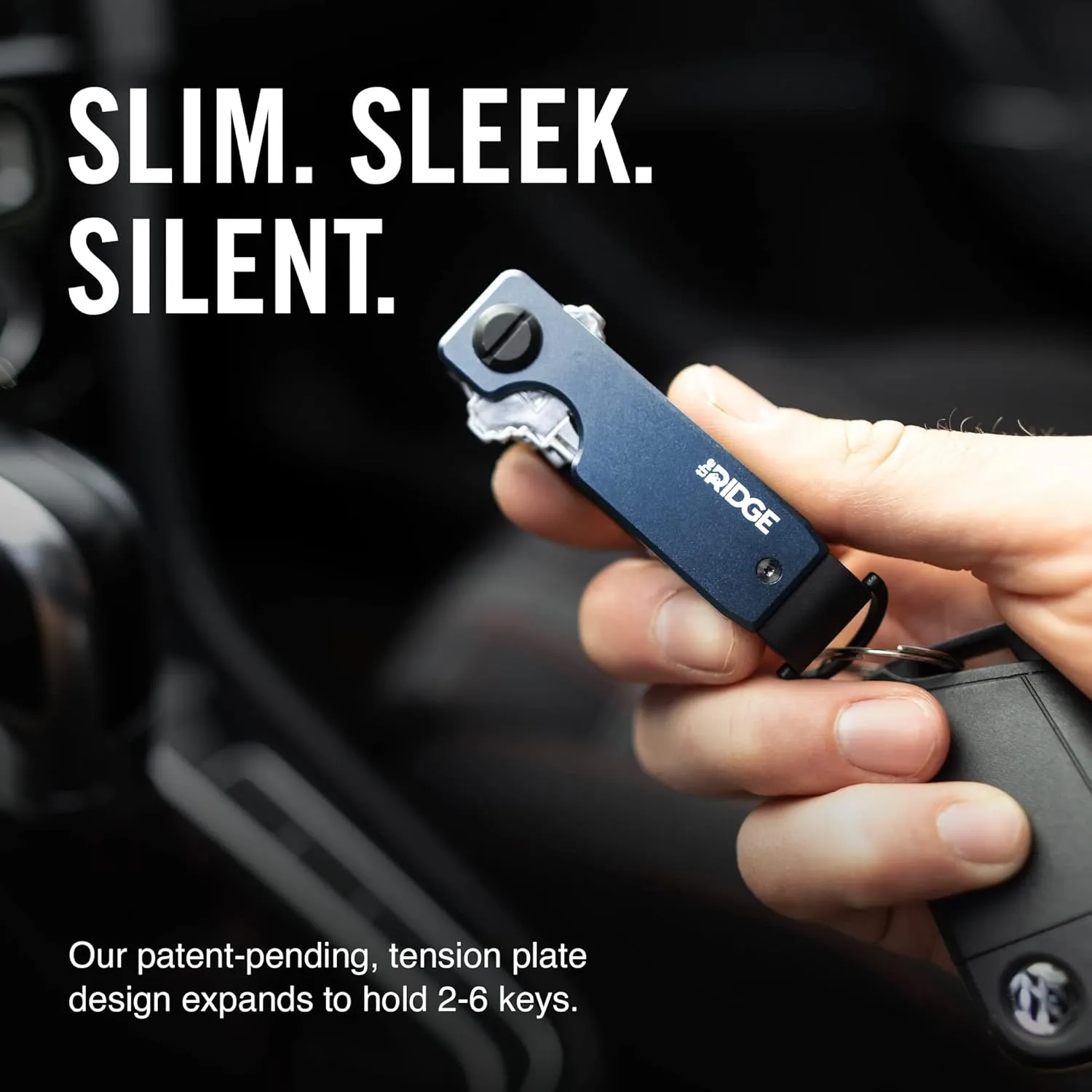 The Ridge Key Organizer - Compact Metallic Key Holder | Minimalist Innovative Keyholder | Smart Keychain Secures 2-6 Keys