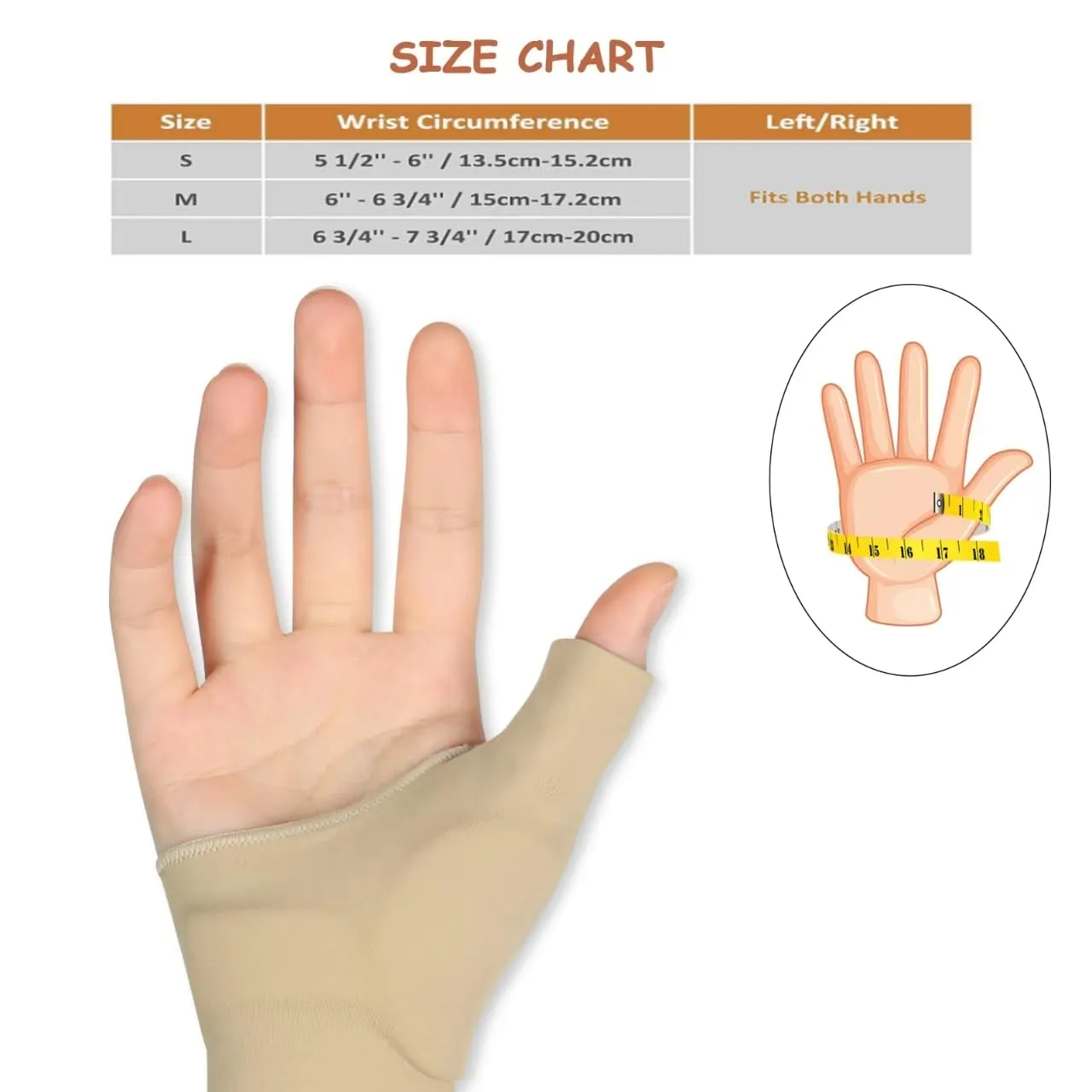 Thumb Wrist Brace Compression Sleeve for Women and Men, Soft Elastic Fabric Thumb Splint Glove Liner for Arthritis Pain Relief Protector Support - Left and Right Hand (Small)