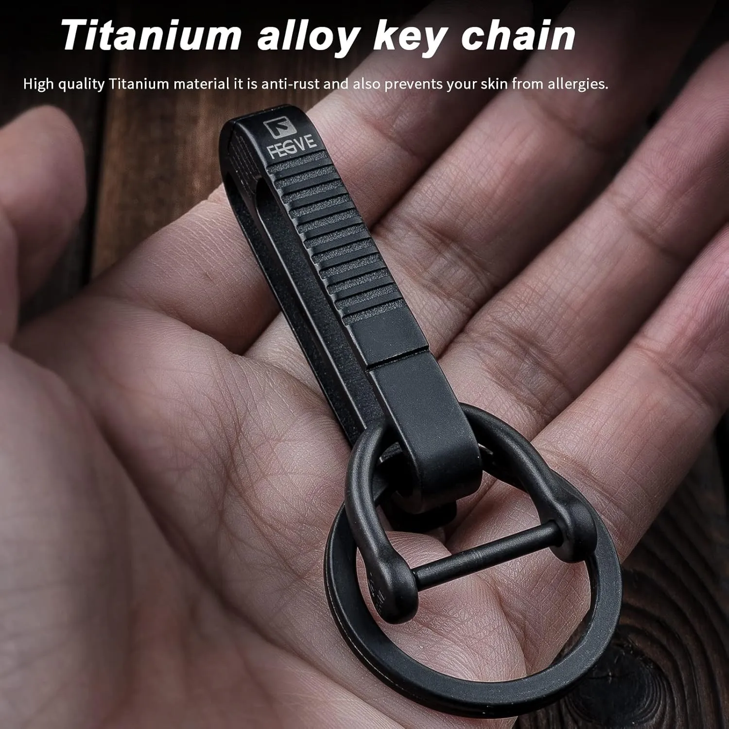 TISUR Belt Loop Keychain Clip, Titanium Carabiner Keychain Key Holder for Duty Belt, Car Key Chain for Men Women