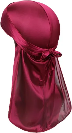 TopTie Silky Durag Headwraps Extra Long Tail Wide Straps for 360 Waves Do Rag