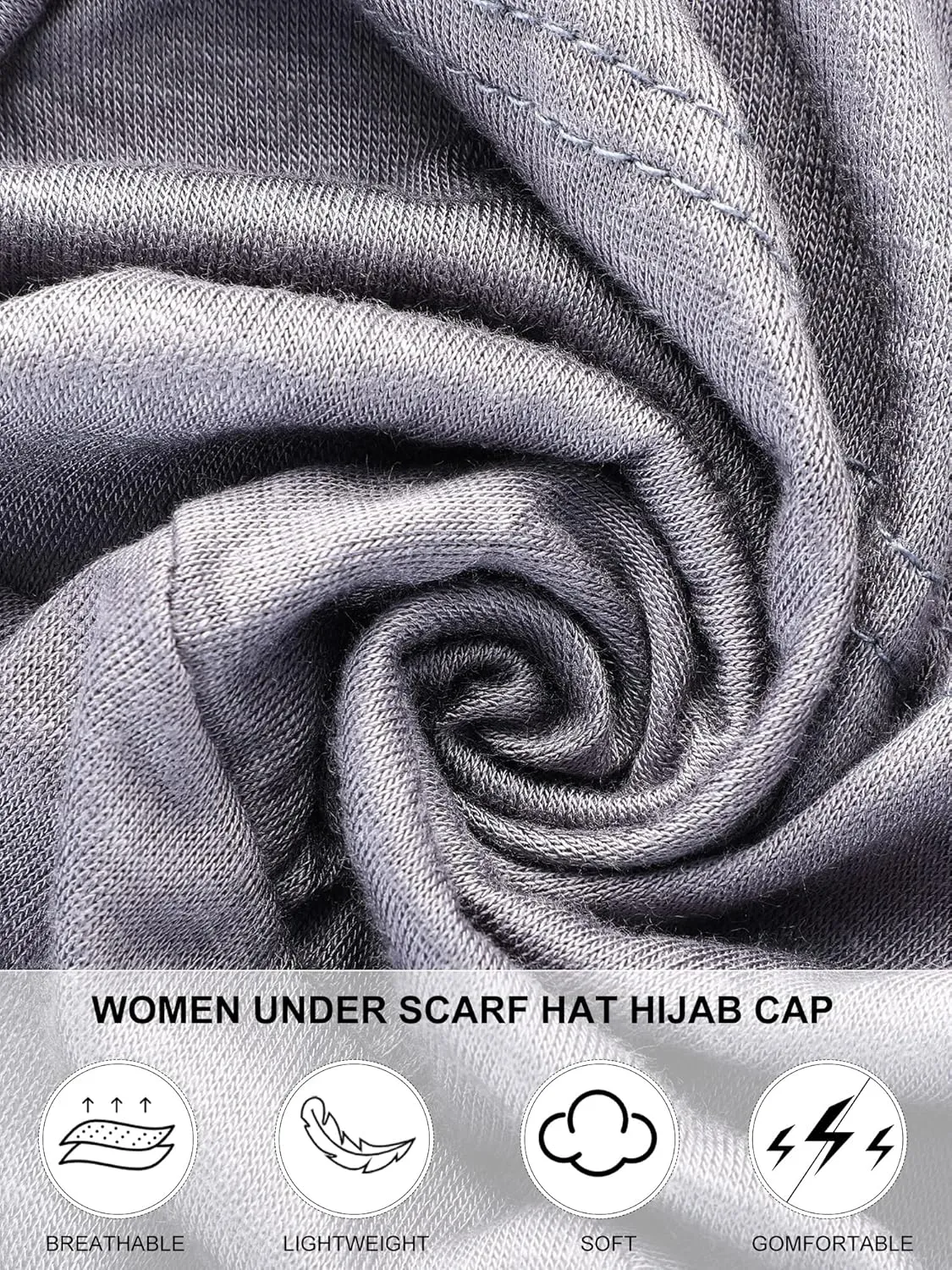 Vicenpal 9 Pcs Underscarf Hijab Cap for Women Muslim Hijab Undercap Hat Islamic Underscarf Cap with Tie