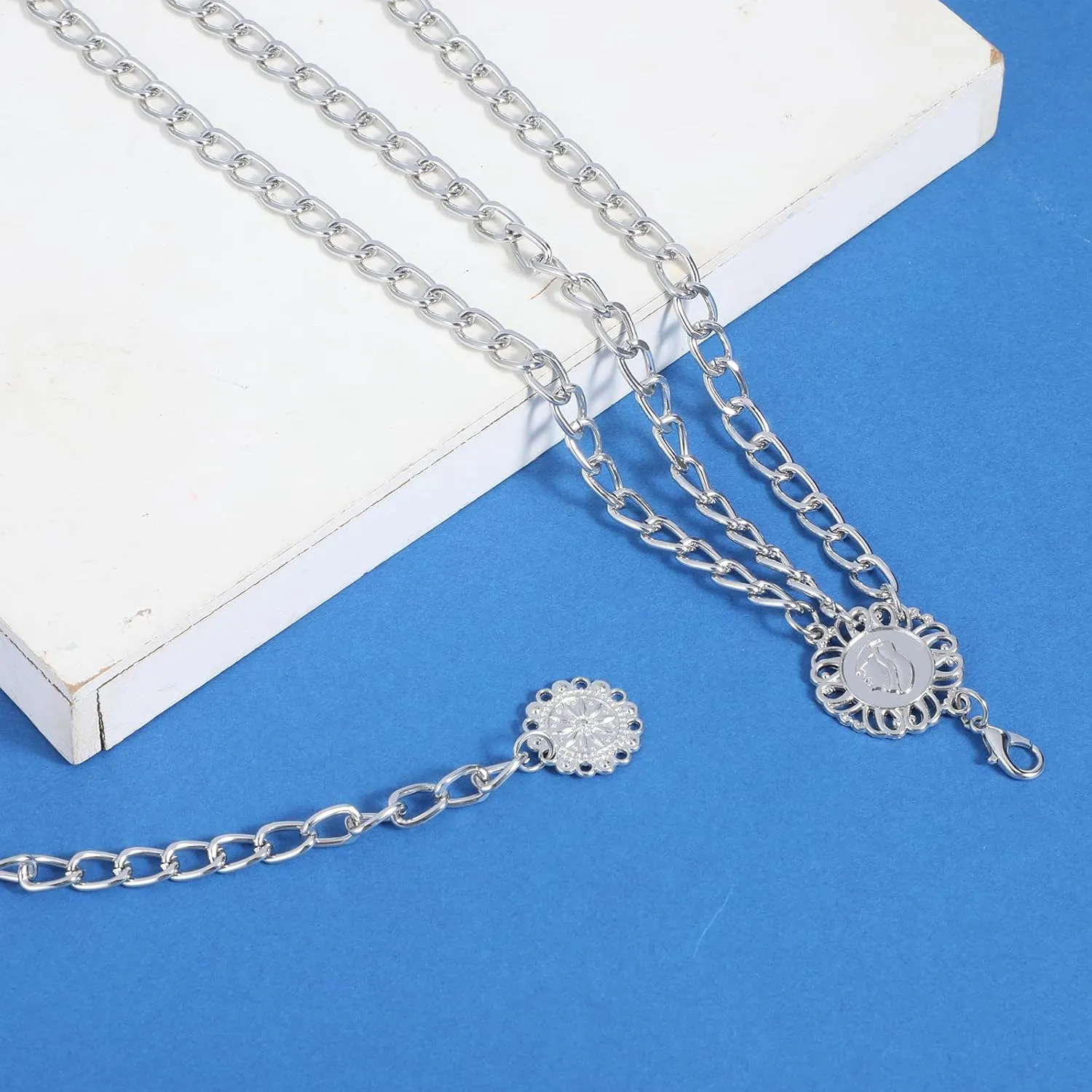 Waist Chain for Women, Adjustable Multilayer Metal Waist Chain Belt Body Link Belts Elegant Jewelry Accessories Body Decorate for Dresses Jeans Trouser