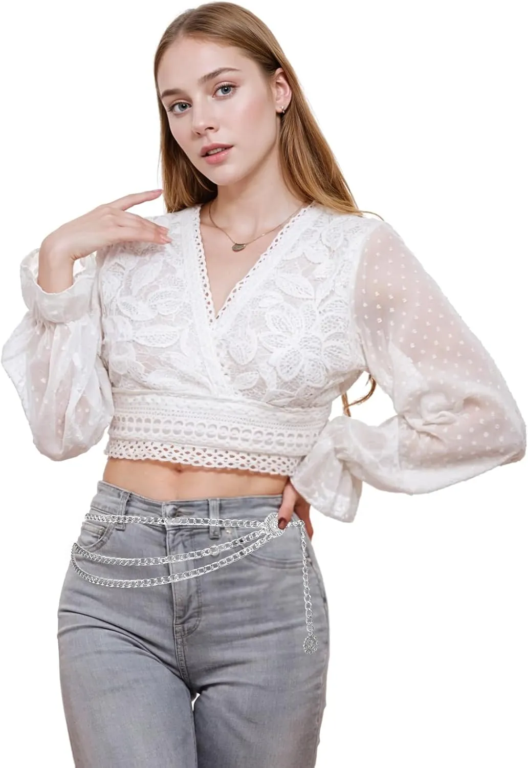 Waist Chain for Women, Adjustable Multilayer Metal Waist Chain Belt Body Link Belts Elegant Jewelry Accessories Body Decorate for Dresses Jeans Trouser