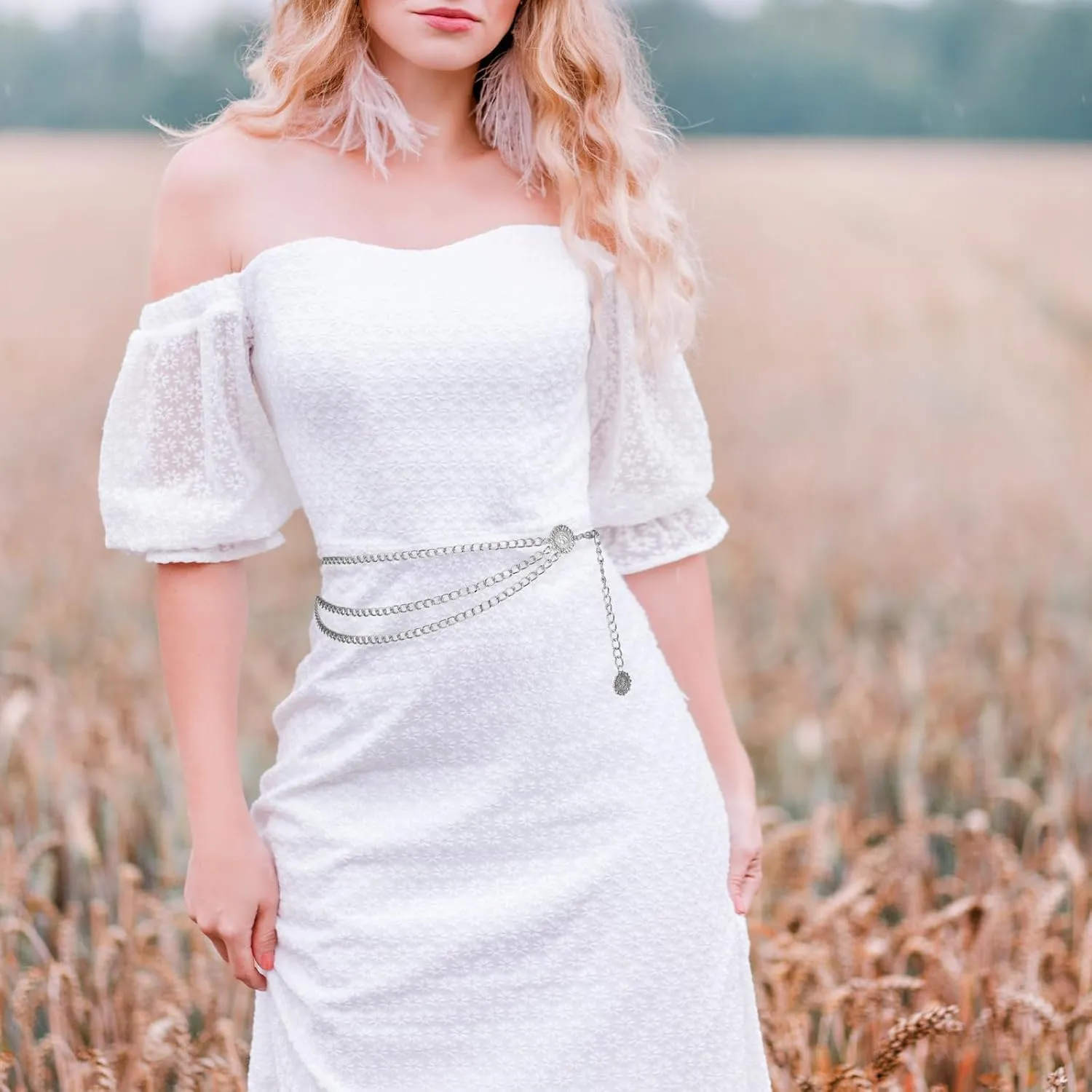Waist Chain for Women, Adjustable Multilayer Metal Waist Chain Belt Body Link Belts Elegant Jewelry Accessories Body Decorate for Dresses Jeans Trouser