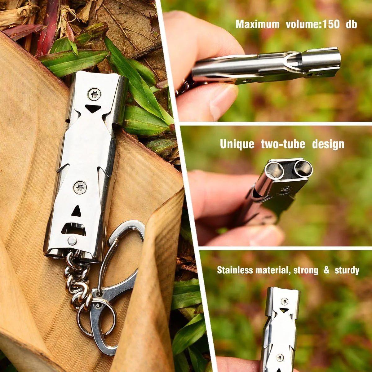 Whistle Emergency Whistles Keychain Rape Whistle Stainless Steel High Decibel Whistles  