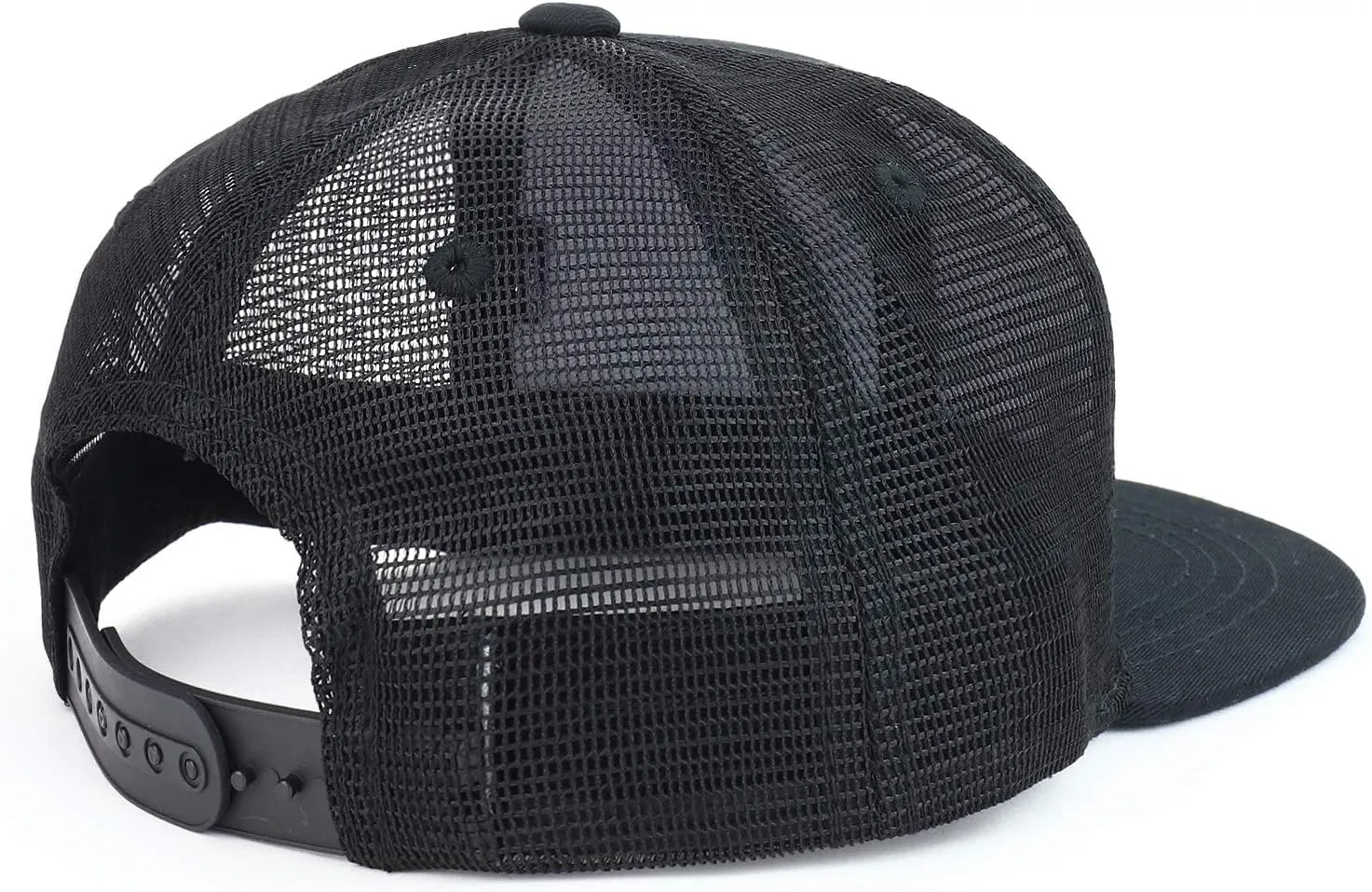 Youth Kid's Black White American Flag Patch Flat Bill Snapback Trucker Cap