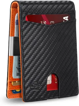 Zitahli Slim Wallet for Men Gifts 12 Card Slots ID Window With Money Clip Minimalist RFID Front Pocket Bifold Leather Small Thin Gift Box Dad Birthday Christmas Regalos Hombres
